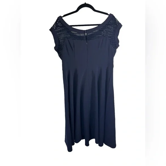 Modcloth Fervour Navy Blue Vintage Style 60s Housewife Bow Detail Dress Sz XL - Picture 2 of 14